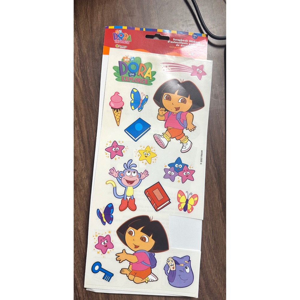 Vintage 2003 Sandylion Dora the Explorer Sticker Sheet Nick Jr Boots‎ Y2K Rare